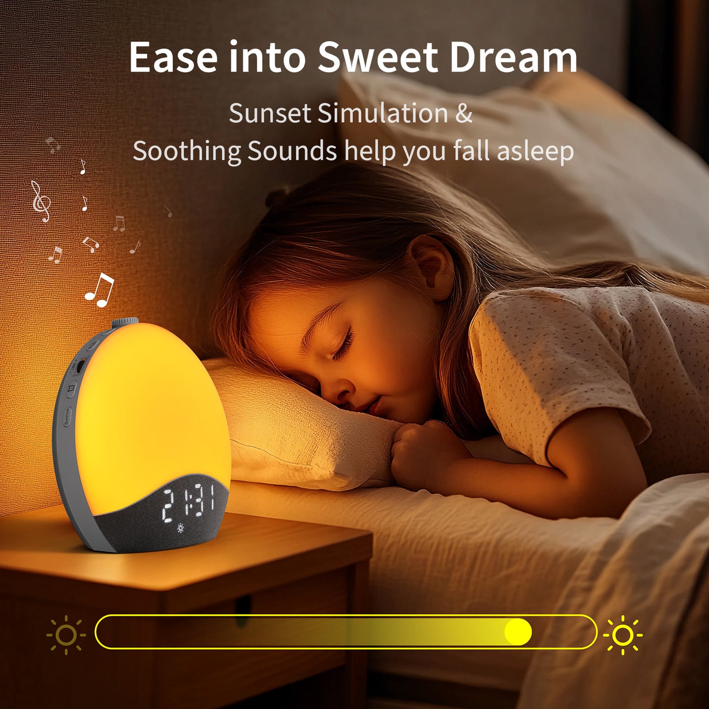 Sunrise Alarm Clock Sound Machine, Upgraded Backlit Buttons, 26 Soothing Sounds, White Noise Machine Night Light, Bluetooth Speaker Wake Up Light for Bedroom, Heavy Sleeper, Adults, Kids