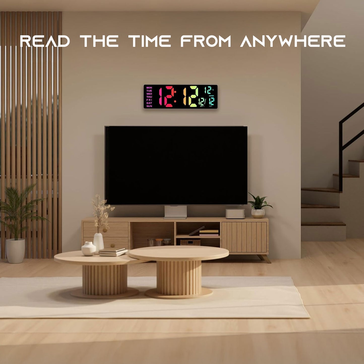 16.5" Large Digital Wall Clock with Remote Control