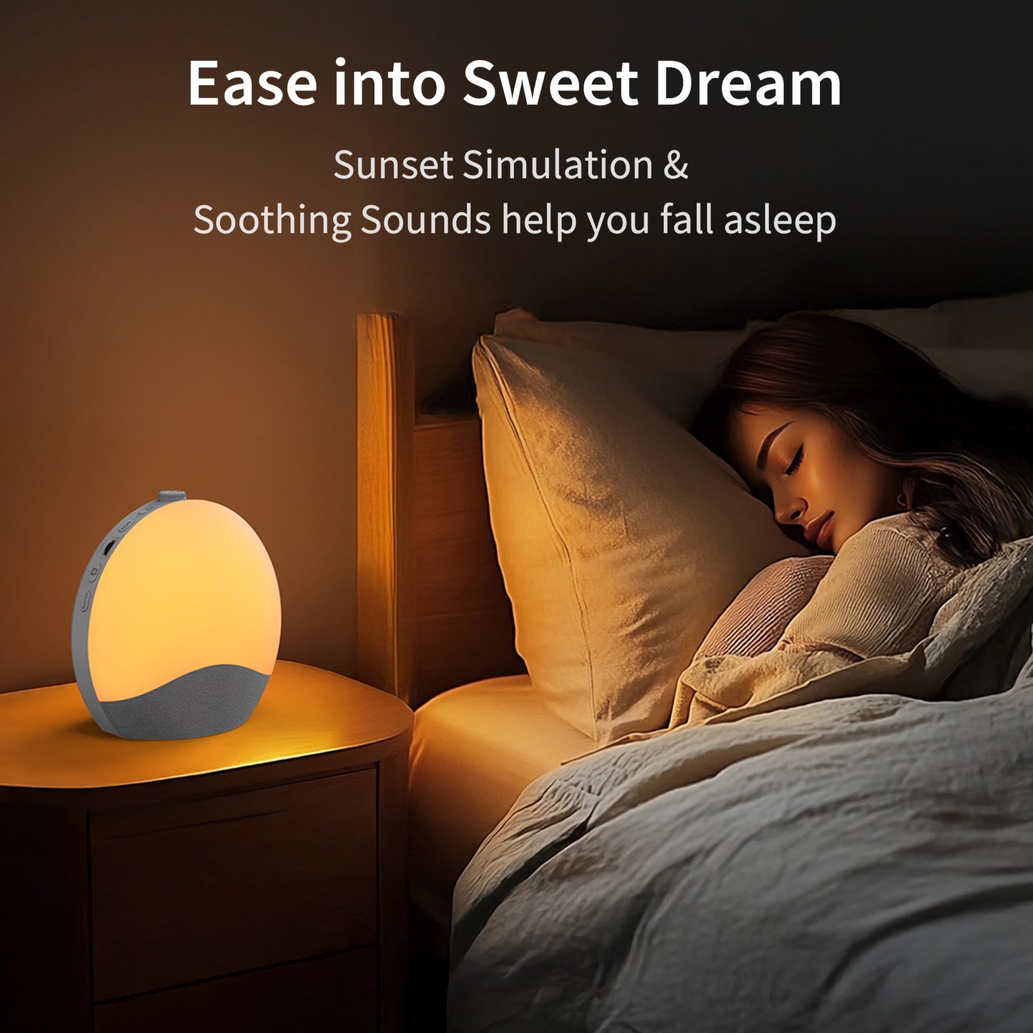 Sunrise Alarm Clock Sound Machine, Upgraded Backlit Buttons, 26 Soothing Sounds, White Noise Machine Night Light, Bluetooth Speaker Wake Up Light for Bedroom, Heavy Sleeper, Adults, Kids