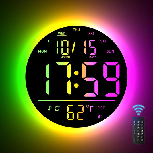 10" Large Digital Wall Clock with Remote Control