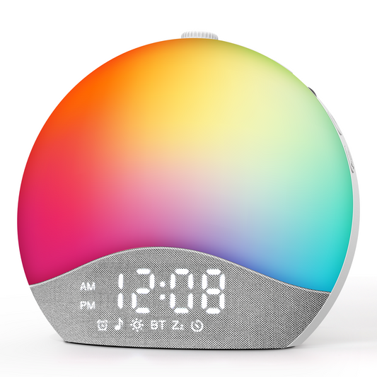 Sunrise Alarm Clock Sound Machine, Upgraded Backlit Buttons, 26 Soothing Sounds, White Noise Machine Night Light, Bluetooth Speaker Wake Up Light for Bedroom, Heavy Sleeper, Adults, Kids