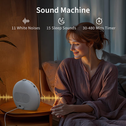 Sunrise Alarm Clock Sound Machine, Upgraded Backlit Buttons, 26 Soothing Sounds, White Noise Machine Night Light, Bluetooth Speaker Wake Up Light for Bedroom, Heavy Sleeper, Adults, Kids