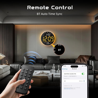 10" Large Digital Wall Clock with Remote Control