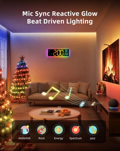 EASYERA 16.5” Large Smart Digital Wall Clock with App Control AC-WC165S